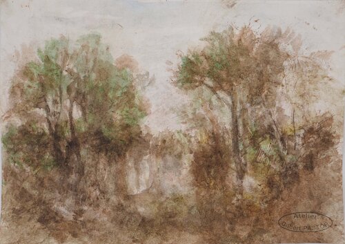 Forêt sous la nuit tombante  Gilbert Pastor