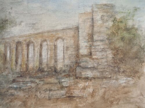 Vue sur un aqueduc sous le brouillard Gilbert Pastor
