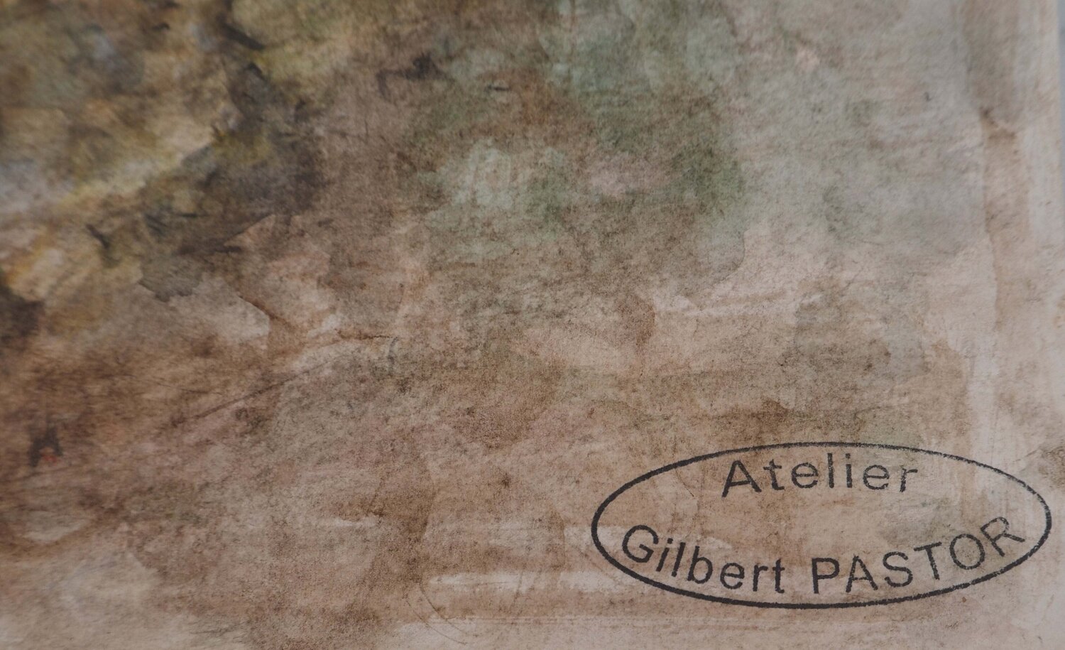 Vue d'un pont à travers les arbres Gilbert Pastor Werk auf Papier zu verkaufen