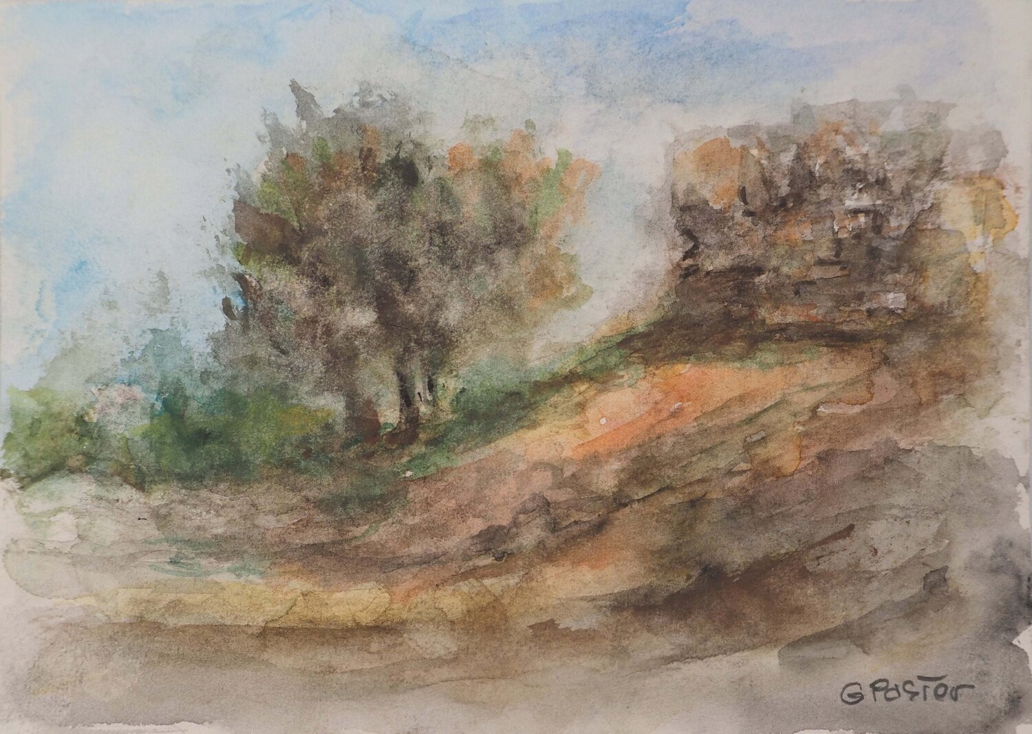 Monticule en soirée Gilbert Pastor Work on Paper for sale