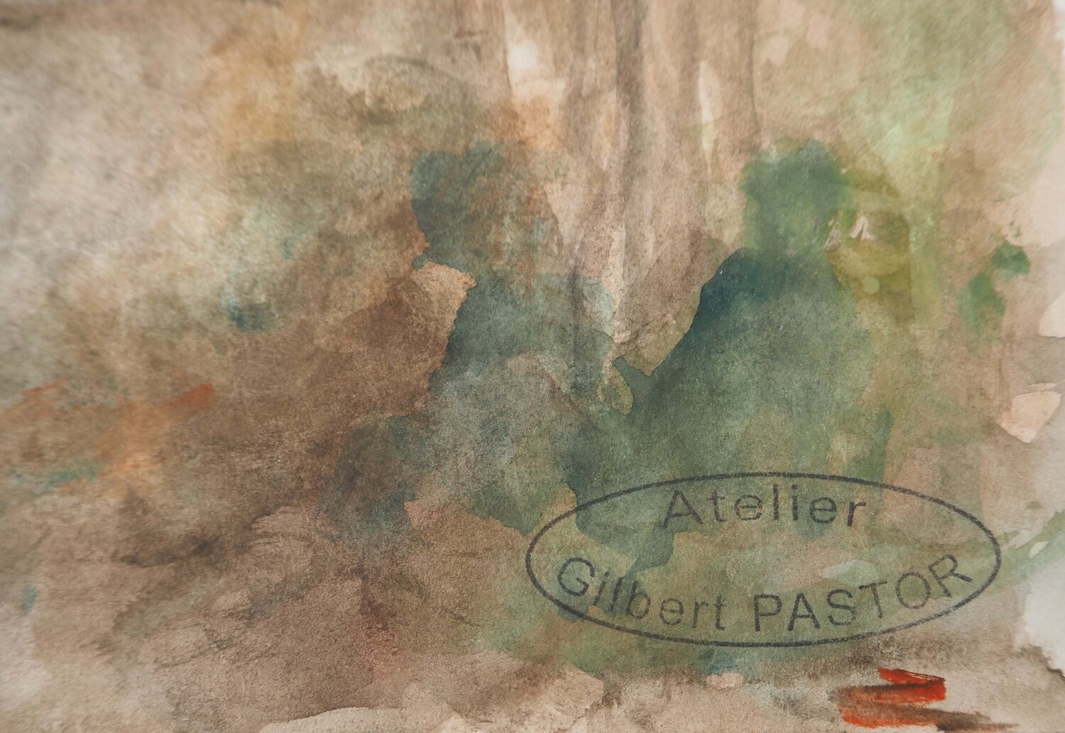Ruine d'un mur entouré d'une forêt Gilbert Pastor Werk auf Papier zu verkaufen