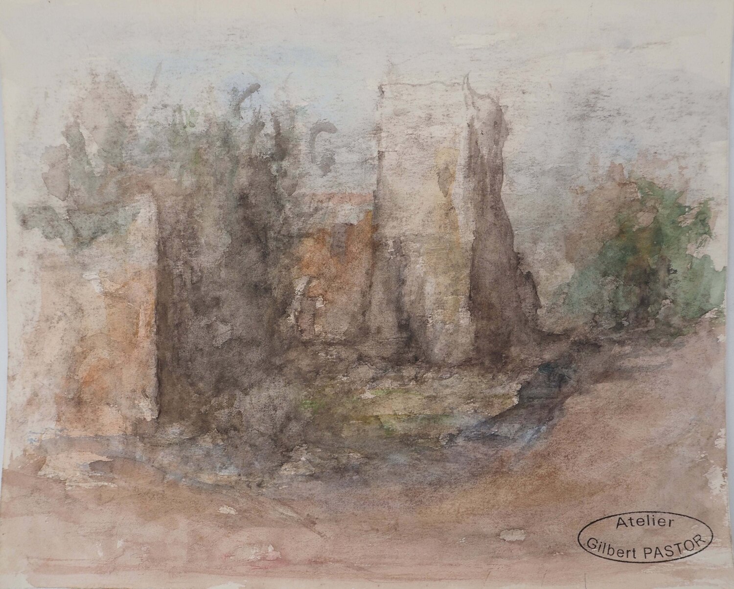 Derrière les murs du village Gilbert Pastor Obra en papel en venta