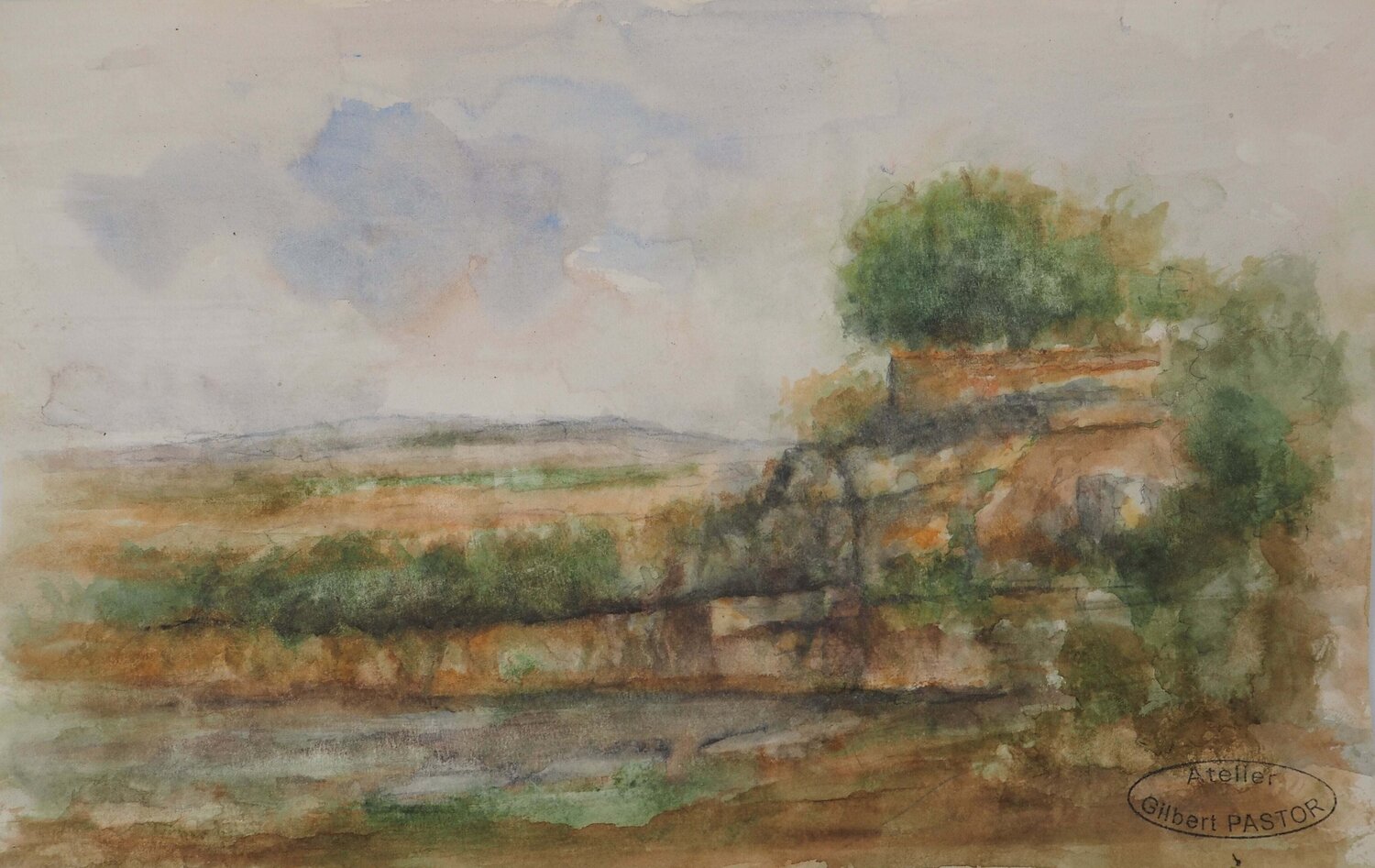 Lumière du matin éclairant la nature Gilbert Pastor Werk auf Papier zu verkaufen