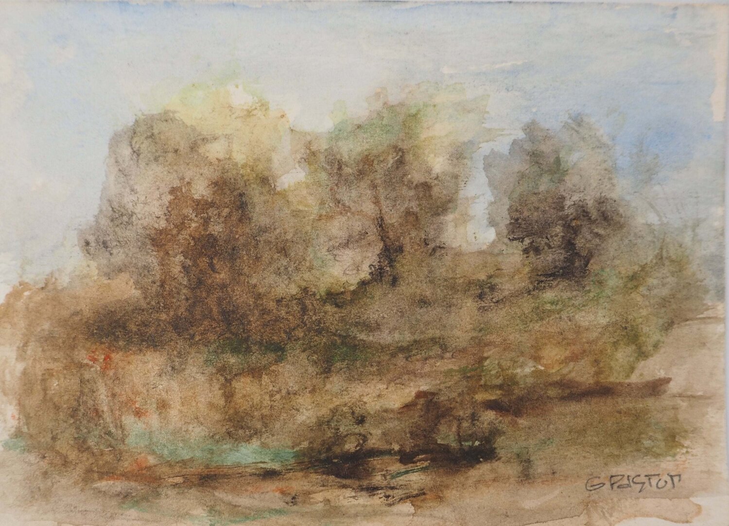 Ruisseau en forêt  Gilbert Pastor Œuvre sur papier à vendre