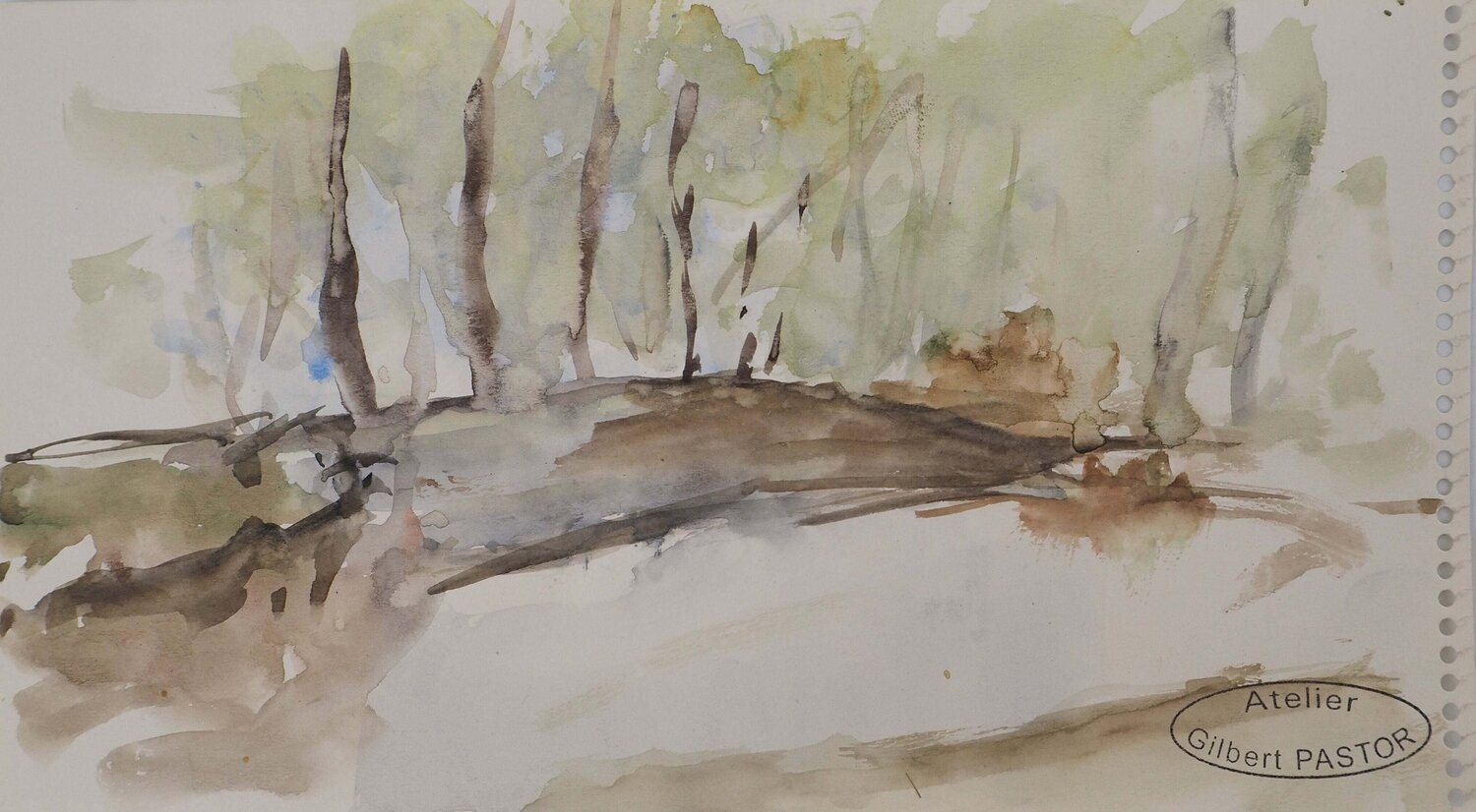 Allée dans les arbres  Gilbert Pastor Obra en papel en venta