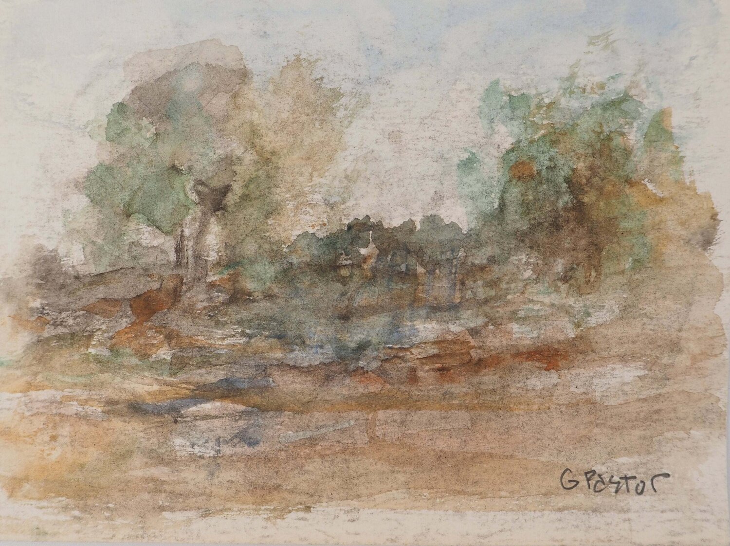Futaies encadrants des buissons  Gilbert Pastor Work on Paper for sale