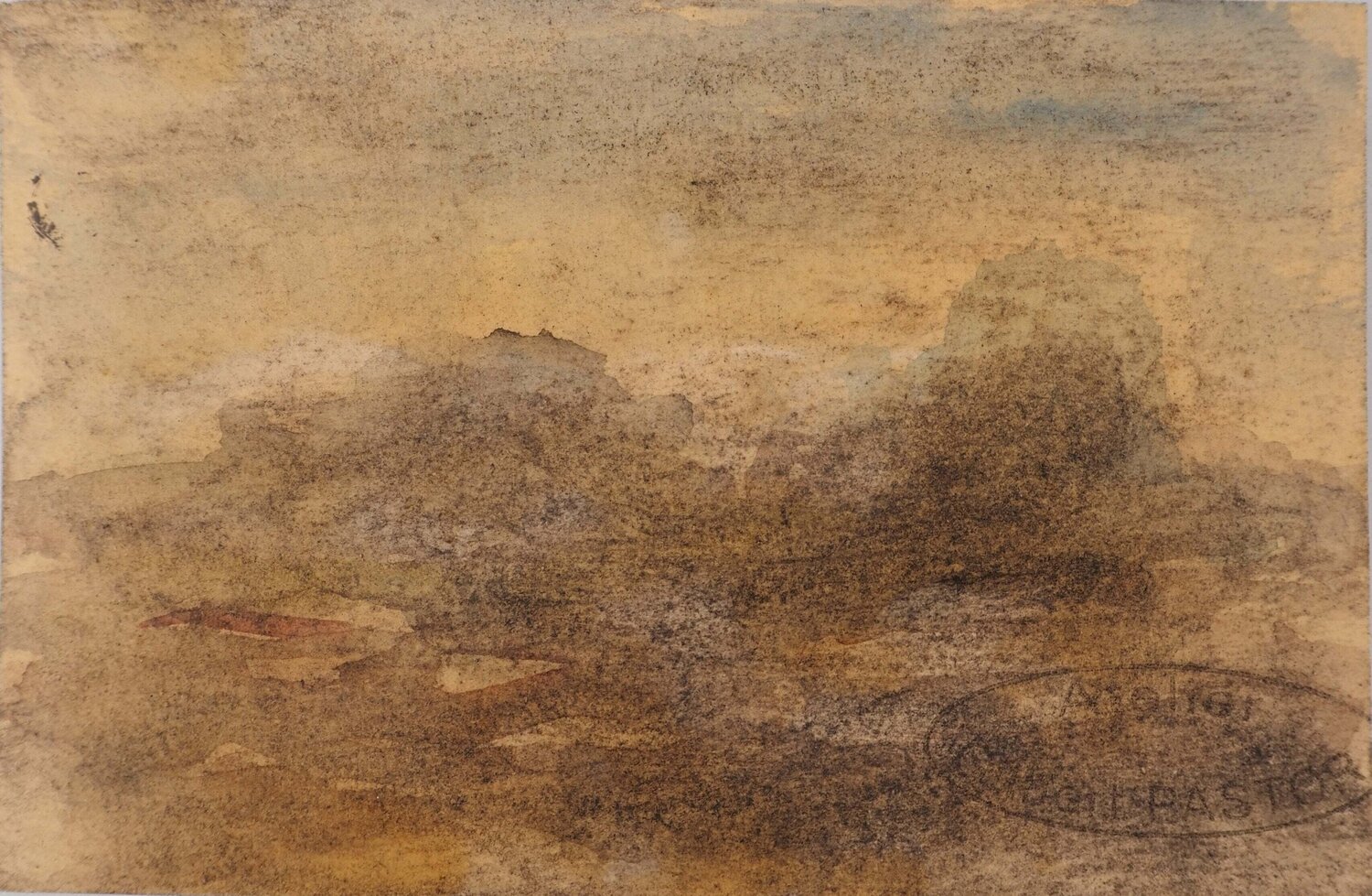 Tempête de sable camouflant le paysage Gilbert Pastor Work on Paper for sale