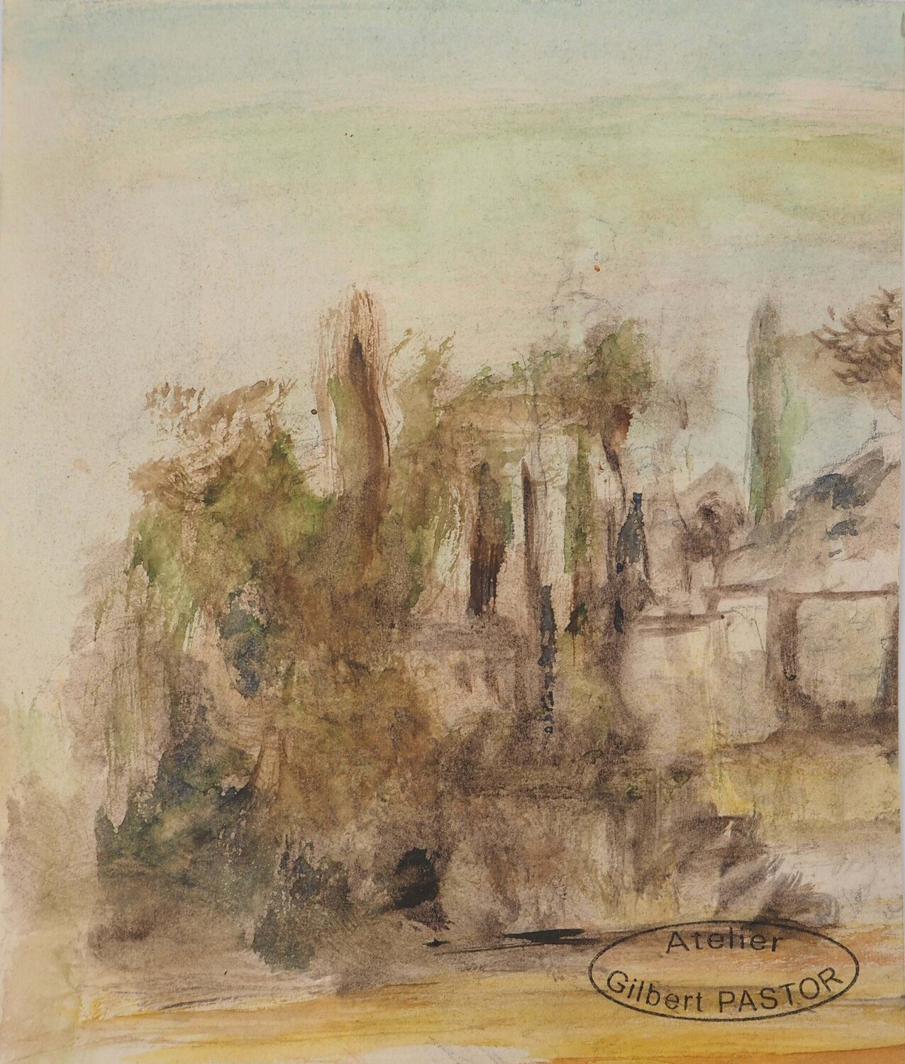 Fusion nature et ruine  Gilbert Pastor Werk op papier te koop