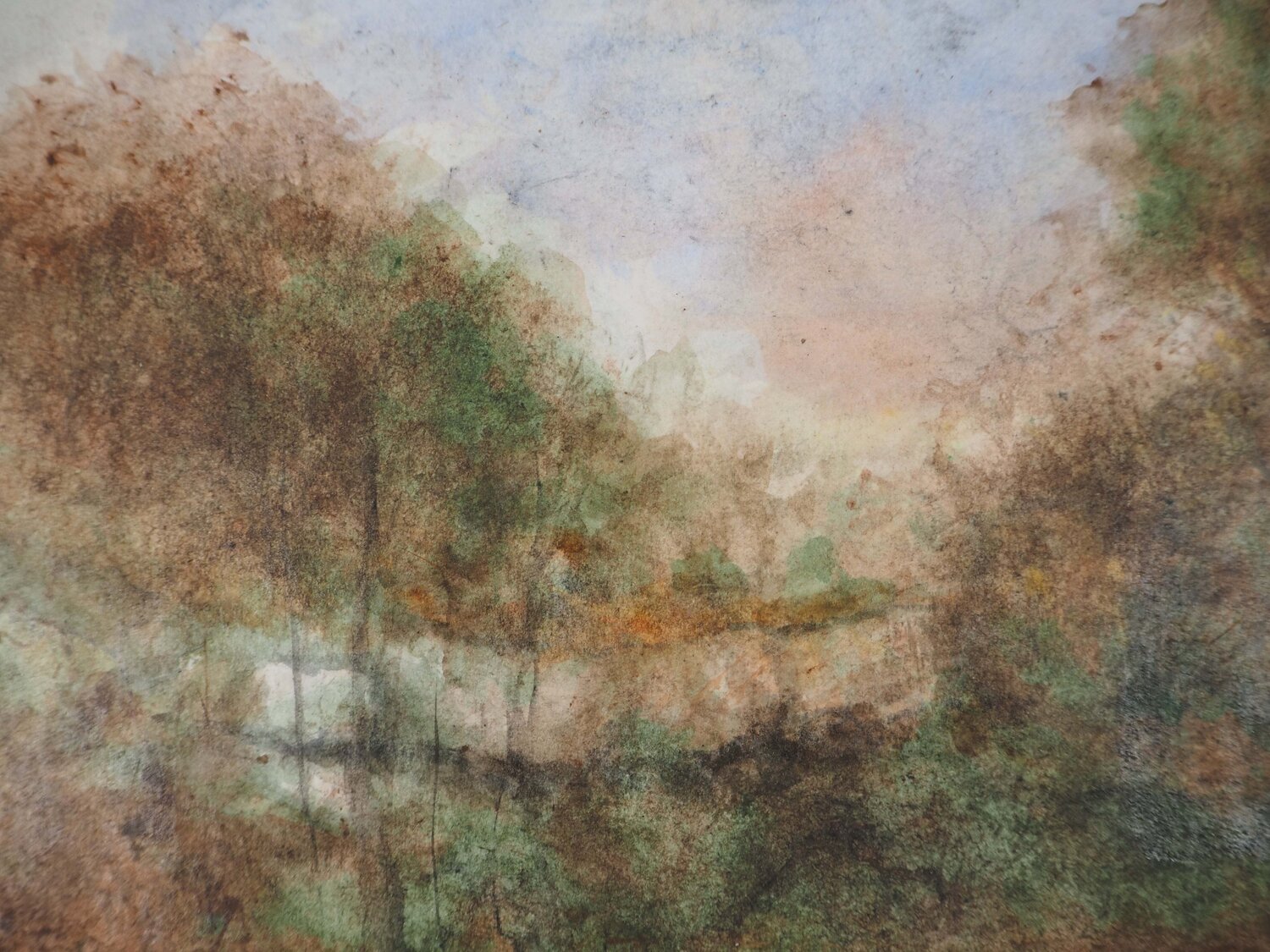 Lever de soleil derrière la forêt  Gilbert Pastor Werk auf Papier zu verkaufen