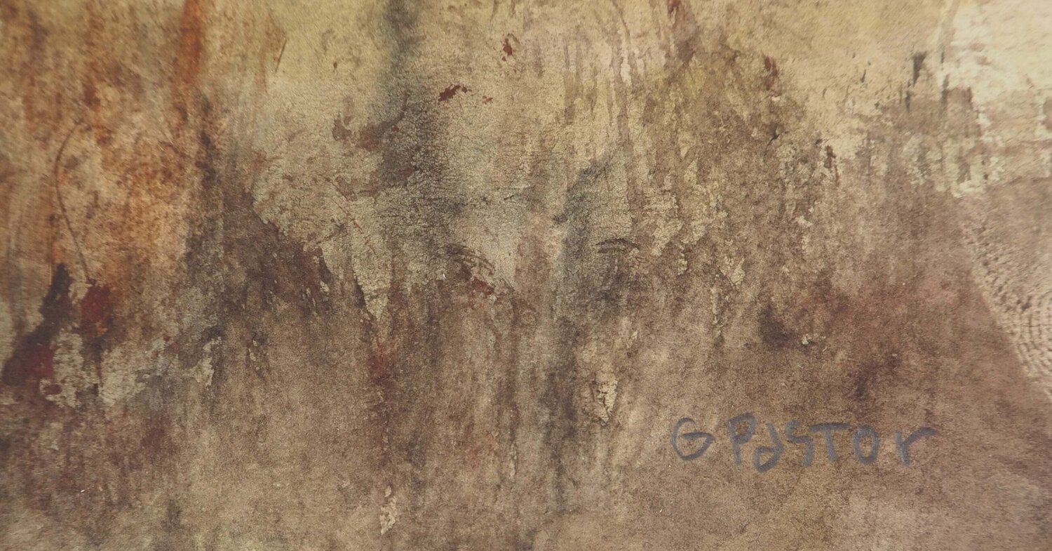 Face à une chaine de montagnes Gilbert Pastor Opera su carta in vendita