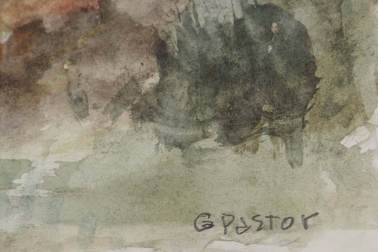 Retour au village  Gilbert Pastor Opera su carta in vendita