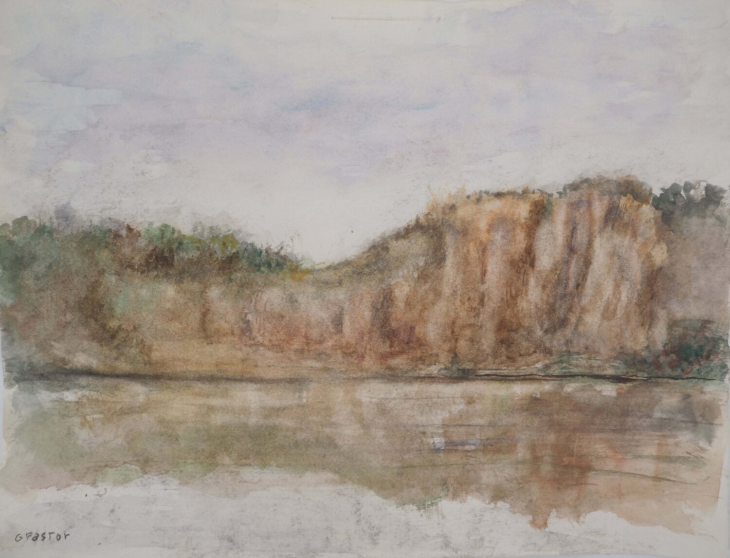  Vue sur une falaise Gilbert Pastor Work on Paper for sale