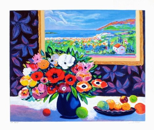 Interior - Fleurs de printemps by Jean-Claude Picot, Print for Sale on Singulart