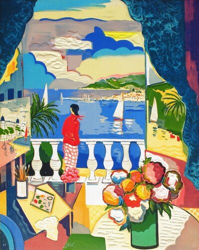 French Riviera - Cannes, femme à la fenêtre by Jean-Claude Picot, Print for Sale on Singulart