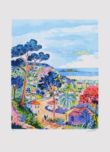 French Riviera - Les hauts de Cannes by Jean-Claude Picot, Print for Sale on Singulart