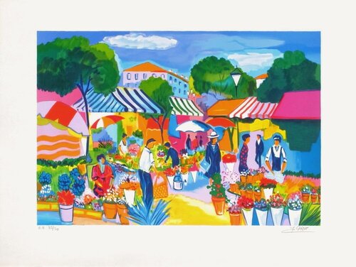 French Riviera - Nice, marché aux fleurs by Jean-Claude Picot, Print for Sale on Singulart