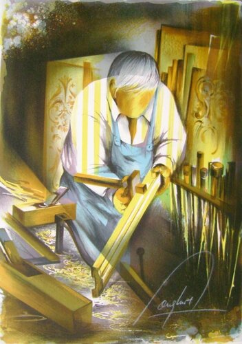 Métiers - Le menuisier by Raymond Poulet, Print for Sale on Singulart