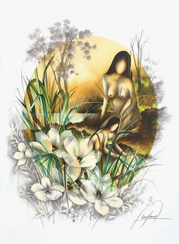 Nu dans les roseaux di Raymond Poulet, Stampa in vendita su Singulart