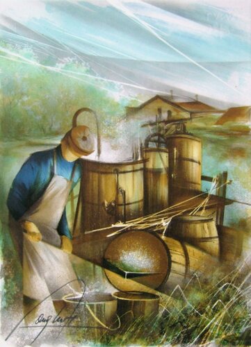 Métiers - Le bouilleur de cru von Raymond Poulet, Druck kaufen auf Singulart