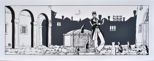 Corto Maltese et les chats, Sérigraphie originale signée de Hugo Pratt, Impresión a la venta en Singulart