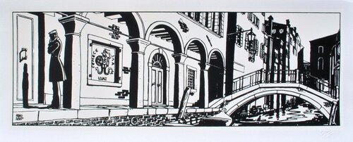 Corto Maltese à Venise de nuit (Grand modèle), Sérigraphie originale signée by Hugo Pratt, Print for Sale on Singulart