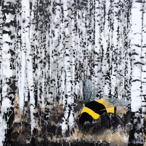 Hummel in Birkenwald van Thomas Baumgärtel, Schilderij te koop op Singulart