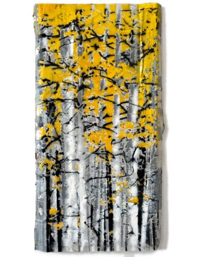 Birkenwald Gelb van Thomas Baumgärtel, Schilderij te koop op Singulart