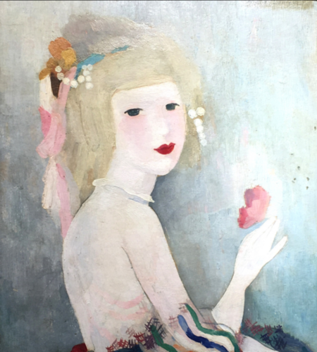 Portrait de Jeune Femme by Marie Laurencin (N.D) : Painting Oil on