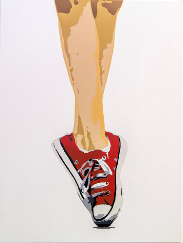 Poise - Stencil Acrylic Spray Paint on Canvas di Plastic Jesus, Pittura in vendita su Singulart