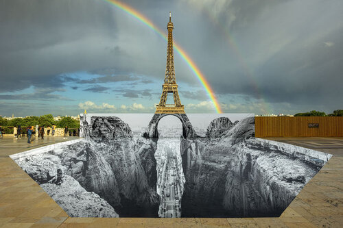 Trompe l'oeil, Les Falaises du Trocadéro, 21 mai 2021, 20h03, Paris, France, 2021 by JR, 사진 for Sale on Singulart