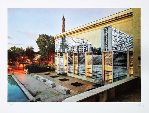 Paris, JR au Palais de Tokyo, Lithographie originale signée van JR, Afdruk te koop op Singulart