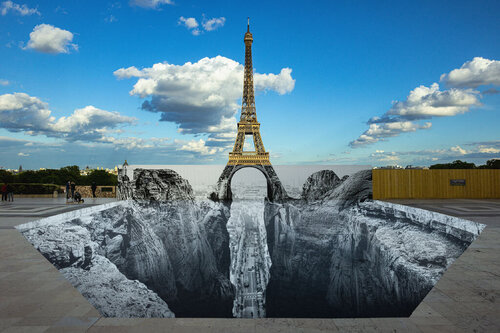 Trompe l'oeil, Les Falaises du Trocadéro, 19 mai 2021, 19h57 by JR, 인쇄 for Sale on Singulart