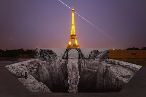 Trompe l'oeil, Les Falaises du Trocadéro, 25 mai 2021, 22h18 by JR, 인쇄 for Sale on Singulart