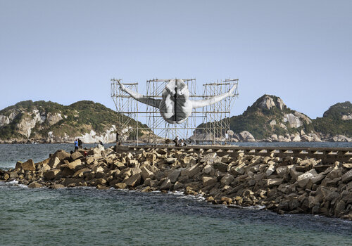 GIANTS, Cleuson LIMA DO ROSARIO from Brazil, Barra da Tijuca, from the beach by JR, 사진 for Sale on Singulart