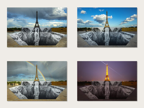 Trompe l'oeil, Les Falaises du Trocadéro  (Matching Numbers Set of 4) van JR, Fotografie te koop op Singulart