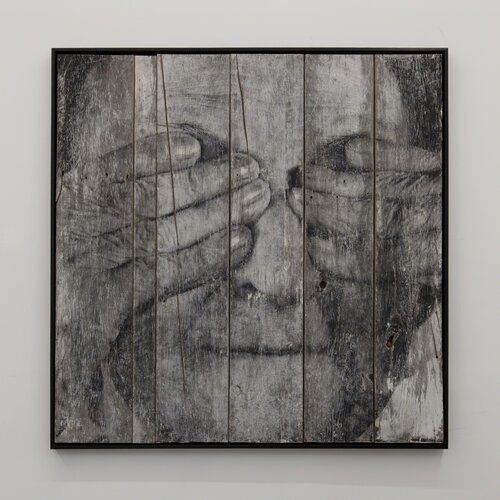 Los Surcos de la Ciudad, Carthagène, Milagros, encre sur bois di JR, Pittura in vendita su Singulart