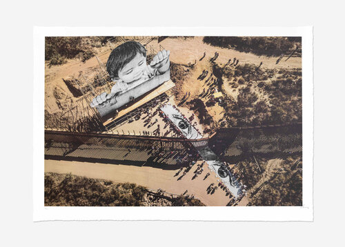 Migrants, Mayra, Picnic Across The Border, General View, Tecate, Mexico - U.S.A. van JR, Afdruk te koop op Singulart