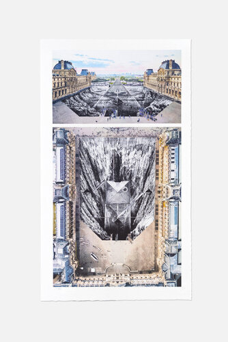 Au Louvre Et Le Secret De La Grande Pyramide, Diptyque - Paris, France van JR, Afdruk te koop op Singulart