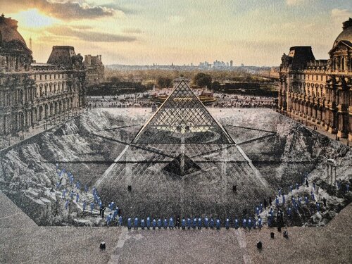 JR au Louvre, 29 mars 2019, 18H08 van JR, Afdruk te koop op Singulart