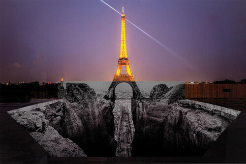 "Trompe l'oeil, Les Falaises du Trocadéro, Paris, France, Mai 2021" Giclée Print von JR, Malerei kaufen auf Singulart