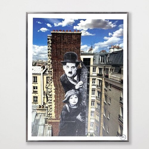 Unframed, Charlie Chaplin revu par JR, The Kid, Charlie Chaplin & Jackie Coogan, USA, 1923, de jour Paris by JR, Print for Sale on Singulart