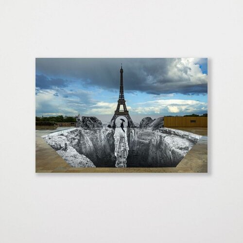 Trompe l'oeil, Les Falaises du Trocadéro, 18 mai 2021, 19h58, Paris, France, 2021 van JR, Afdruk te koop op Singulart