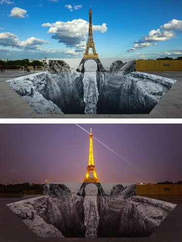 Trompe l'oeil, Les Falaises du Trocadéro (Set of 2) von JR, Druck kaufen auf Singulart