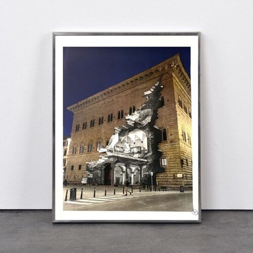 La Ferita, 25 Mars 2021, 19H07, Palazzo Strozzi, Florence, Italie van JR, Afdruk te koop op Singulart