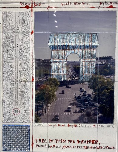 L'Arc de Triomphe, Wrapped van Christo, Werk op papier te koop op Singulart