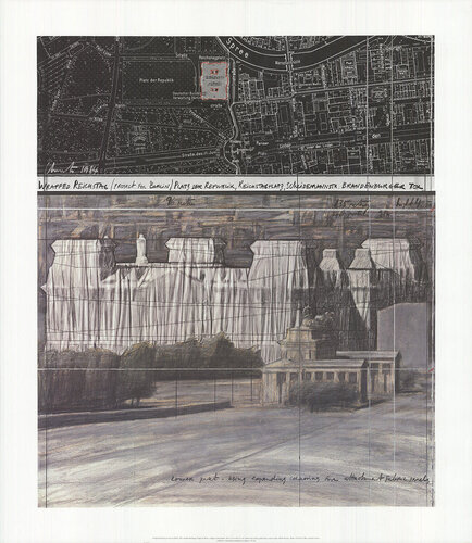 Wrapped Reichstag, Project for Berlin van Christo, Afdruk te koop op Singulart