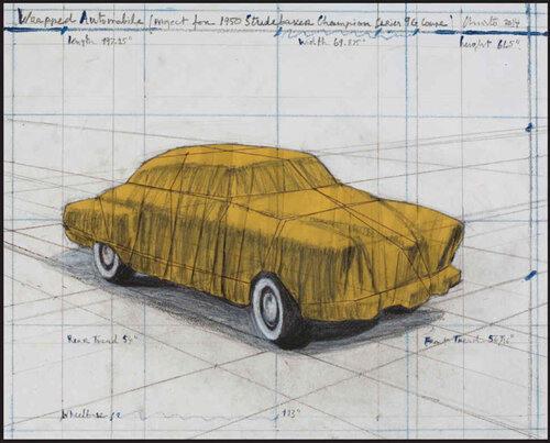 Wrapped Automobile, Project for Studebaker van Christo, Afdruk te koop op Singulart