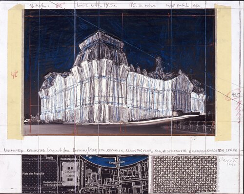 Wrapped Reichstag, Project for Berlin van Christo, Andere media te koop op Singulart