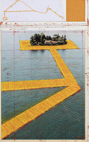 The Floating Piers, Lake Iseo Italy van Christo, Afdruk te koop op Singulart
