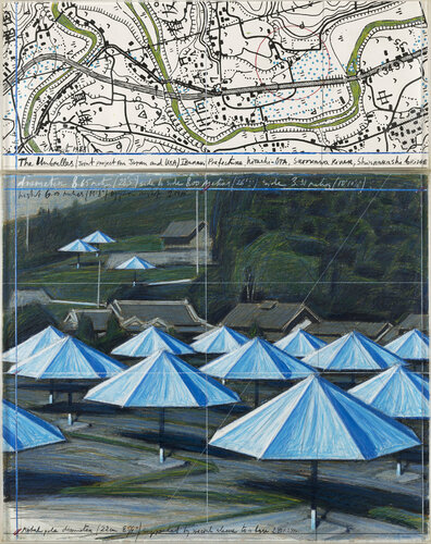 Umbrellas (joint project for japan and USA) by Christo, Work on Paper for Sale on Singulart